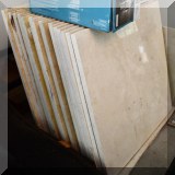 Z07. Lot of 19 travertine marble squares 24” x 24” 